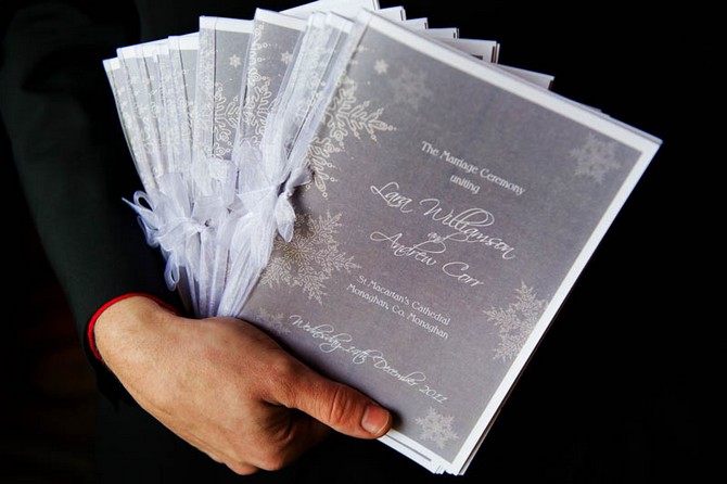 silver mass booklets wedding